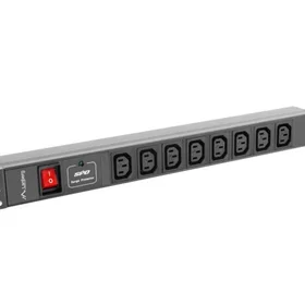 Lanberg PDU-08I-0200-C20-BK 8-Way Surge Protected Power Strip 2m