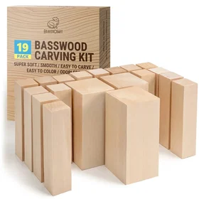 BeaverCraft Bloc de bois Basswood BW19 19 stk.
