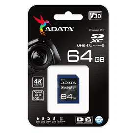 Adata SDXC UHS-I U3 V30S ASDX64GUI3V30S-P 64GB