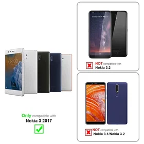 Cadorabo Etui för Nokia 3 2017 med Magnetisk Stängning Ståfunktion Och Kortficka