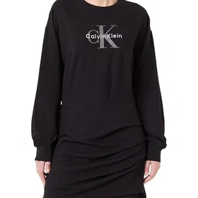 Calvin Klein Jeans Ls Monologo Terry Crew Fashion Kort Klänning