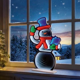 Premier Waving Snowman Infinity Mirror Multicolour Ø60cm