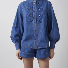 Otto Zimmermann Denim Applique Shirt (Women's)