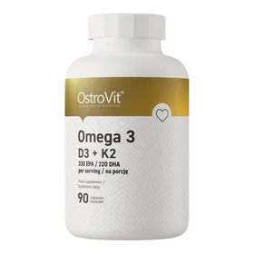 OstroVit Omega 3 D3 K2 330 EPA/220 DHA 90 Kapslar