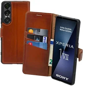 Suncase Book-Style Läderfodral med 3 Kortfack för Sony Xperia 1 VII 7