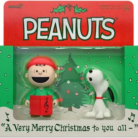 Super7 Peanuts ReAction Figures Charlie Brown & Snoopy Caroling