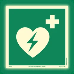 Viking Signs E010 säkert skick automatiserad extern hjärta defibrillator skylt 6