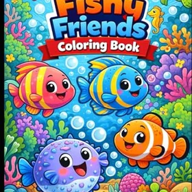 Bubbly Fishy Friends Färgläggningsbok