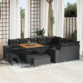 vidaXL Ensemble de canapé de jardin avec coussin avec rangement