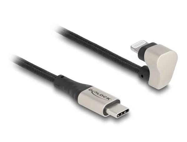 DeLock telephone cable Lightning-USB C 1 m Black Silver