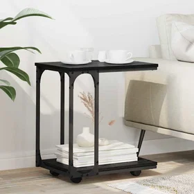 vidaXL Side Table Black Oak 50 x 35 x 55.5 cm