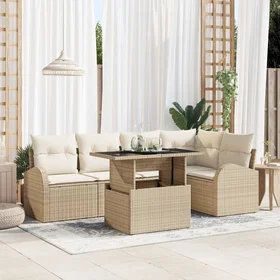 vidaXL Garden Sofa Set with Cushion 6 Pieces 3357384