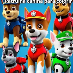 Patrulha Colorindo Canina Färgläggningsbok för barn