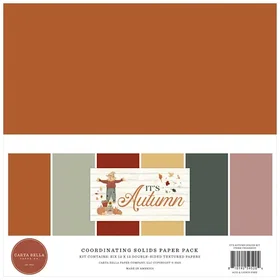 Carta Bella Paper Scrapbooking Papper Det är Höst 12x12 Solids 6 ark