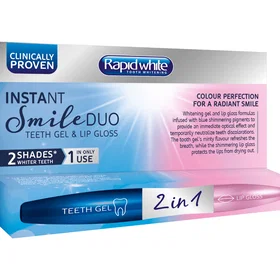 Rapid White Instant Smile Duo Teeth Whitening Gel & Lip Gloss Pen 1ml