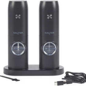 Salter Oppladbar Salt- og Pepper Mølle Sett 19.6x7.3x16.5cm