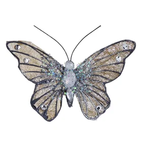 Sia Deco Clip Décoratif Papillon Doré H10