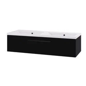Linn Bad Ingrid D45 Servantskap med 1 Skuff Svart 120cm Dobbel
