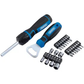 Draper 70443 Ratchet Screwdriver Set 23pcs Bleu et Noir