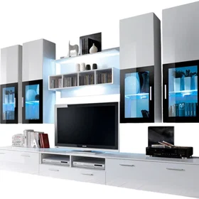 MEUBLORAMA AM-LYRA-WS LY*7C/178KG Meuble TV 2 tiroirs 14 étagères