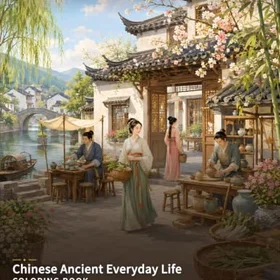 Chinese Ancient Everyday Life Färgläggningsbok
