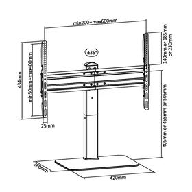 Superior Electronics SUPSTV020 TV-bordsstativ Kabelhantering Vridfunktion