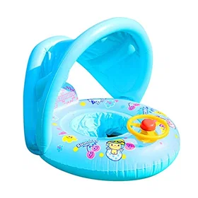 BSTCAR Baby Simring med Säte och Solskydd Poolleksak (SO06500599_BLUE1AM313-DE)