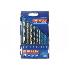 Faithfull FAIMSET10PRO HSS Drill Bit Set 10pcs