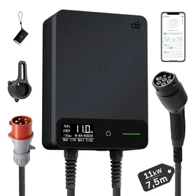 dé Wallbox 11kW 6-16A 3-fas Typ 2 400V med RFID och APP