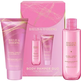 Baylis & Harding Jojoba Vanilla & Almond Oil Gavesæt (Kropslotion 90ml, Duschgel