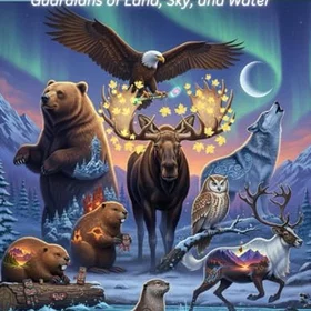 Canadian Spirit Animals: Guardians Of Land, Sky, And Water Färgläggningsbok