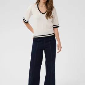 Saint Tropez Milasz SS Kontrast Pullover (Dame)