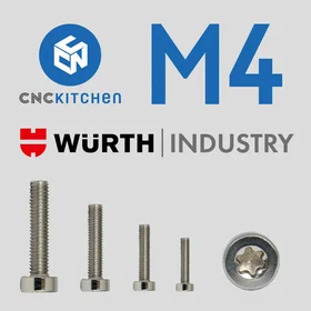 CNCKitchen M4 Ruuvi Ruostumaton Teräs A2 M4x20mm 25-pack TC-S-M4x20