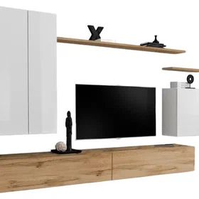 MEUBLORAMA AM-SWITCH 2-WWT SW 2*7C/99KG meuble TV 7 étagères 270cm