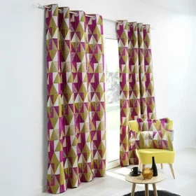 HOMEMAISON Rideau à Motif Triangulaire 140x260cm