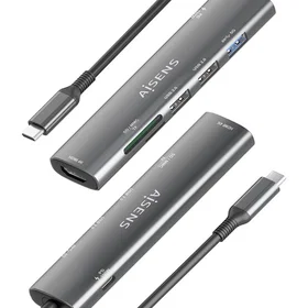 AISENS ASUC-7P027 USB-C Dock 1xHDMI 3xUSB 1xUSB-C PD 1xSD-kortläsare