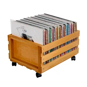 SMD Retro Vinyl Record Box Trækasse med hjul