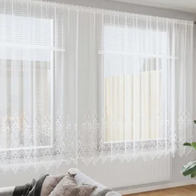 vidaXL Lace Curtain Floral 240x600cm