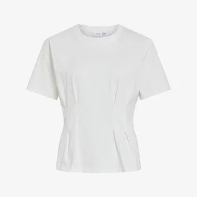 Vila ViMonie Pleat O-neck Kortärmad T-shirt (Dam)