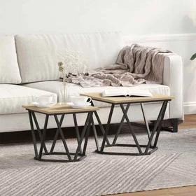 vidaXL Side Table Set Sonoma Oak 50 x 50 x 40 cm Brown 868268