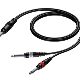 ProCable ProCab Jack stereo > 2 x Jack Inserts Kabel 3m CAB721-3