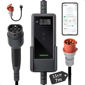 dé Bärbar Laddare 11kW Typ 2 7m kabel