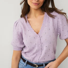 Ellos Collection Puff Sleeve Cardigan (Dam)