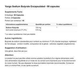 Yango Butyrate de sodium 490mg 90 Gélules