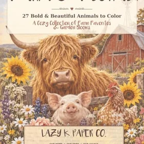 Farm & Floral Animals to Color Färgläggningsbok