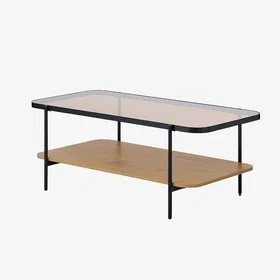 Håum Sofabord Enzo 60x120 cm Melamin Stål Glass