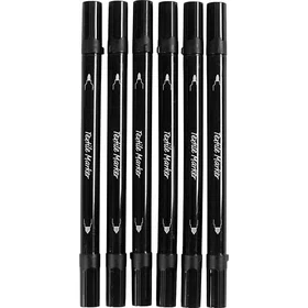Creativ Company Textile Pen Fineliner 2.3+3.6mm (Svart) 6-pack