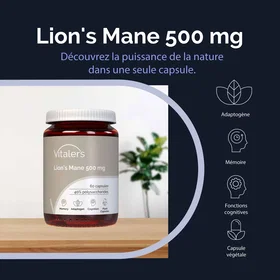 Vitalers Lion's Mane 500mg 60 Gélules