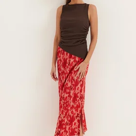 Pieces Flora Tryckt Polyester Ankelkjol