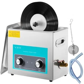 VEVOR Nettoyeur à ultrasons pour disques vinyles 6L 4 disques à la fois bac en a